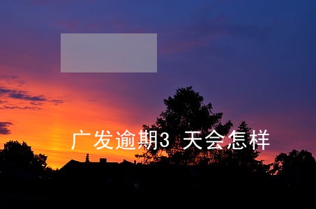 广发逾期3天会怎样 广发逾期3天会怎样