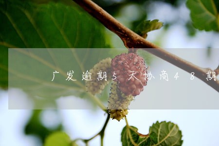广发逾期5天协商48期 广发逾期5天协商48期