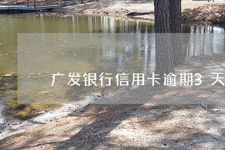 广发银行信用卡逾期3天严重