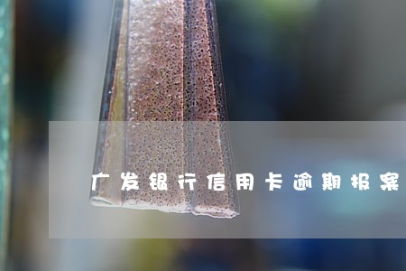 广发银行信用卡逾期报案后怎么办