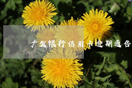 广发银行信用卡逾期通告 广发银行信用卡逾期通告