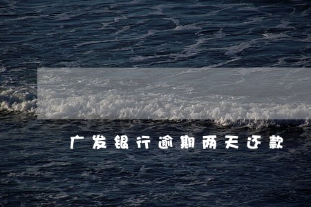 广发银行逾期两天还款 广发银行逾期两天还款