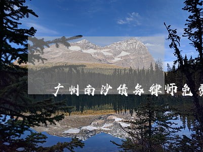 广州南沙债务律师免费咨询 广州南沙债务律师免费咨询