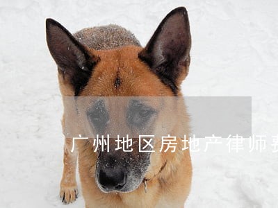 广州地区房地产律师费用 广州地区房地产律师费用