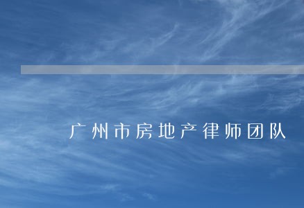 广州市房地产律师团队 广州市房地产律师团队
