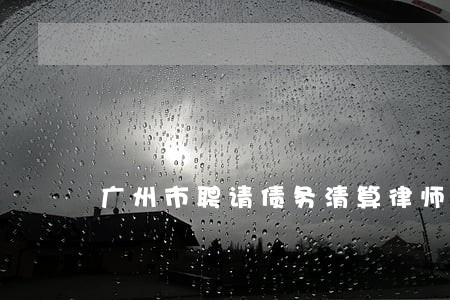 广州市聘请债务清算律师 广州市聘请债务清算律师