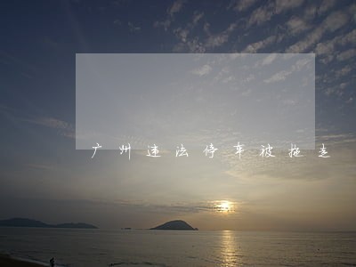 广州违法停车被拖走 广州违法停车被拖走