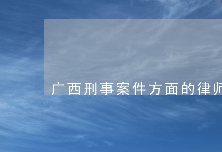 广西刑事案件方面的律师 广西刑事案件方面的律师