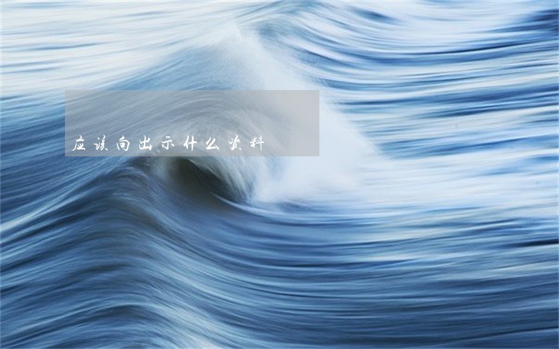 应该向出示什么资料