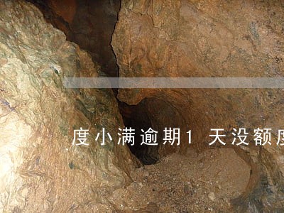 度小满逾期1天没额度 度小满逾期1天没额度