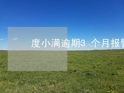 度小满逾期3个月报警