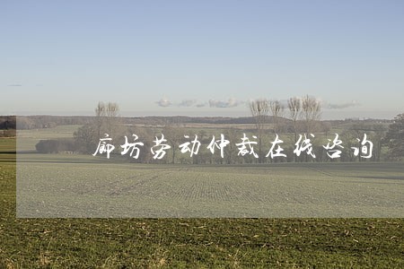 廊坊劳动仲裁在线咨询 廊坊劳动仲裁在线咨询