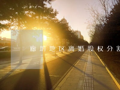 廊坊地区离婚股权分割律师