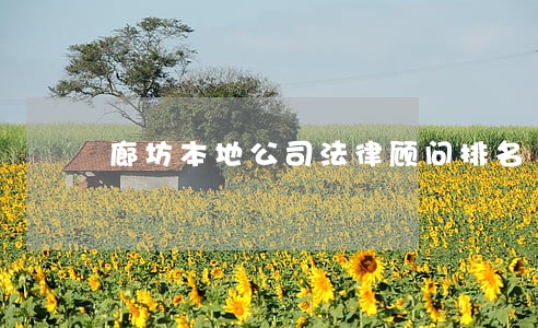 廊坊本地公司法律顾问排名 廊坊本地公司法律顾问排名