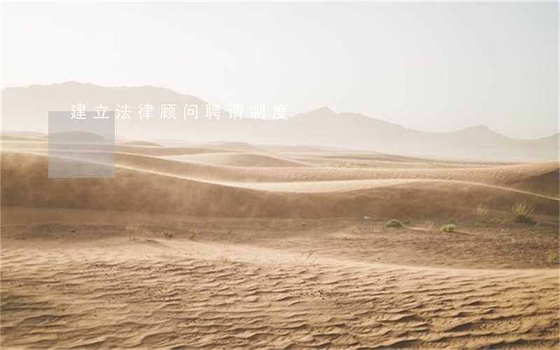 建立法律顾问聘请制度 建立法律顾问聘请制度