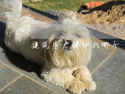 建筑房产律师找哪个 建筑房产律师找哪个