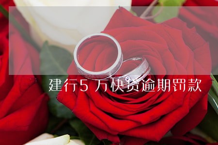 建行5万快贷逾期罚款 建行5万快贷逾期罚款