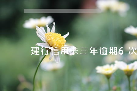 建行信用卡三年逾期6次 建行信用卡三年逾期6次