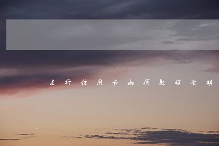 建行信用卡如何撤销逾期记录