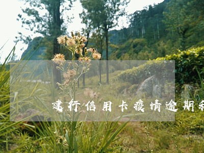 建行信用卡疫情逾期积极还款 建行信用卡疫情逾期积极还款