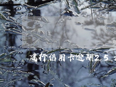 建行信用卡逾期25天利息 建行信用卡逾期25天利息
