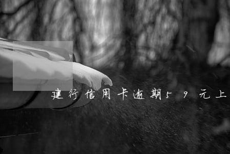 建行信用卡逾期59元上征信吗 建行信用卡逾期59元上征信吗