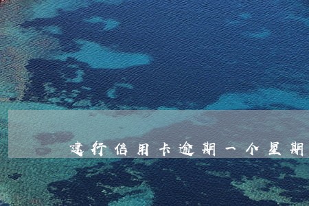 建行信用卡逾期一个星期还上 建行信用卡逾期一个星期还上