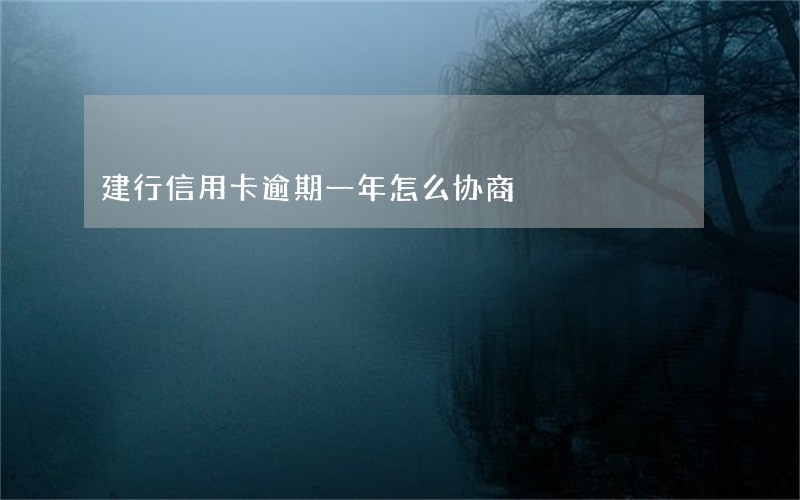 建行信用卡逾期一年怎么协商 建行信用卡逾期一年怎么协商