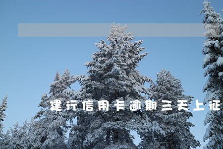 建行信用卡逾期三天上征信 建行信用卡逾期三天上征信
