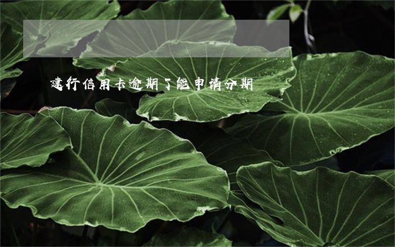 建行信用卡逾期了能申请分期