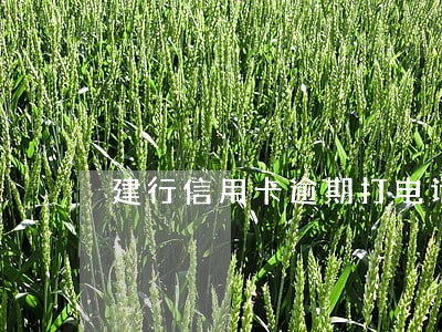 建行信用卡逾期打电话说走访 建行信用卡逾期打电话说走访