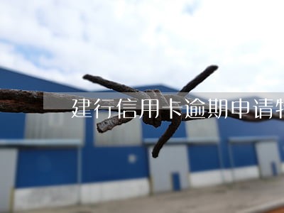 建行信用卡逾期申请特殊还款 建行信用卡逾期申请特殊还款
