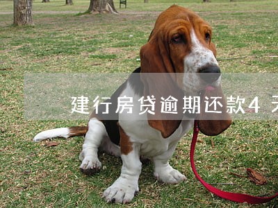 建行房贷逾期还款4天如何