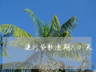 建行贷款逾期70天 建行贷款逾期70天
