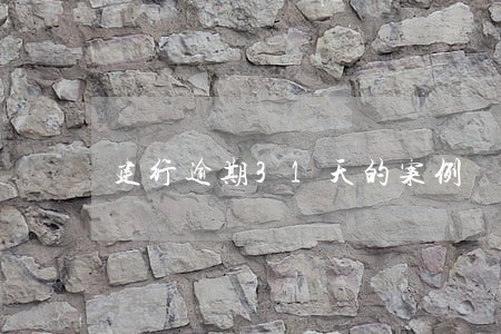 建行逾期31天的案例 建行逾期31天的案例