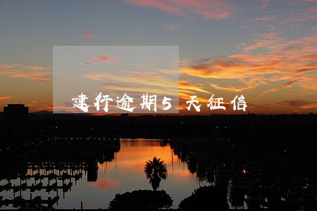 建行逾期5天征信 建行逾期5天征信