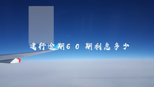 建行逾期60期利息多少 建行逾期60期利息多少