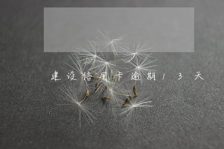 建设信用卡逾期13天 建设信用卡逾期13天
