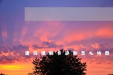 建设信用卡逾期怎么协商分期