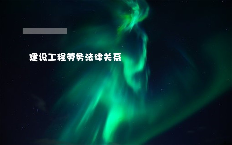 建设工程劳务法律关系 建设工程劳务法律关系