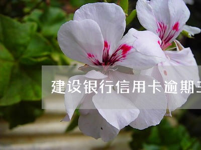 建设银行信用卡逾期三个半月了 建设银行信用卡逾期三个半月了