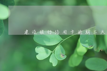 建设银行信用卡逾期二天了 建设银行信用卡逾期二天了