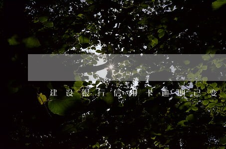 建设银行信用卡逾期已变呆账
