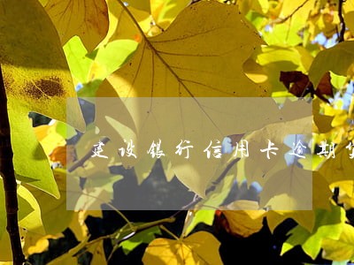 建设银行信用卡逾期贷款标准 建设银行信用卡逾期贷款标准