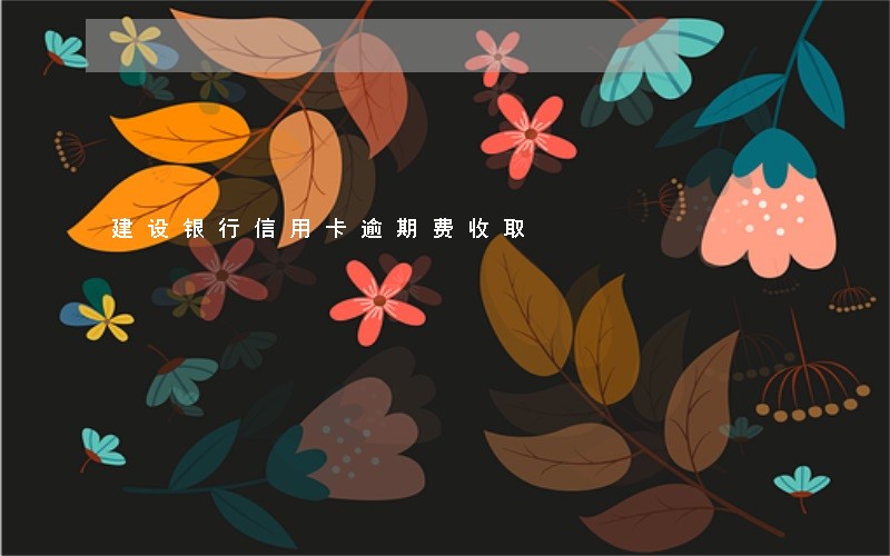 建设银行信用卡逾期费收取