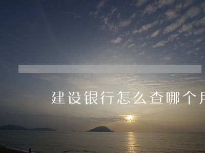 建设银行怎么查哪个月逾期 建设银行怎么查哪个月逾期
