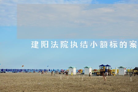 建阳法院执结小额标的案件近百件 建阳法院执结小额标的案件近百件