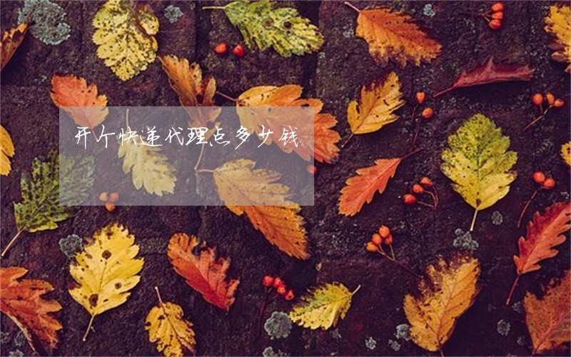 开个快递代理点多少钱 开个快递代理点多少钱