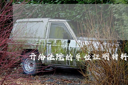开给法院的单位证明材料