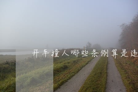 开车撞人哪些条例算是违法行为 开车撞人哪些条例算是违法行为